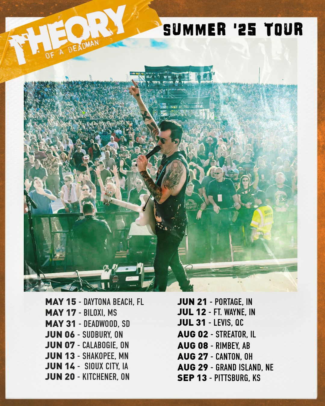 Theory of a Deadman Tour Poster 2025